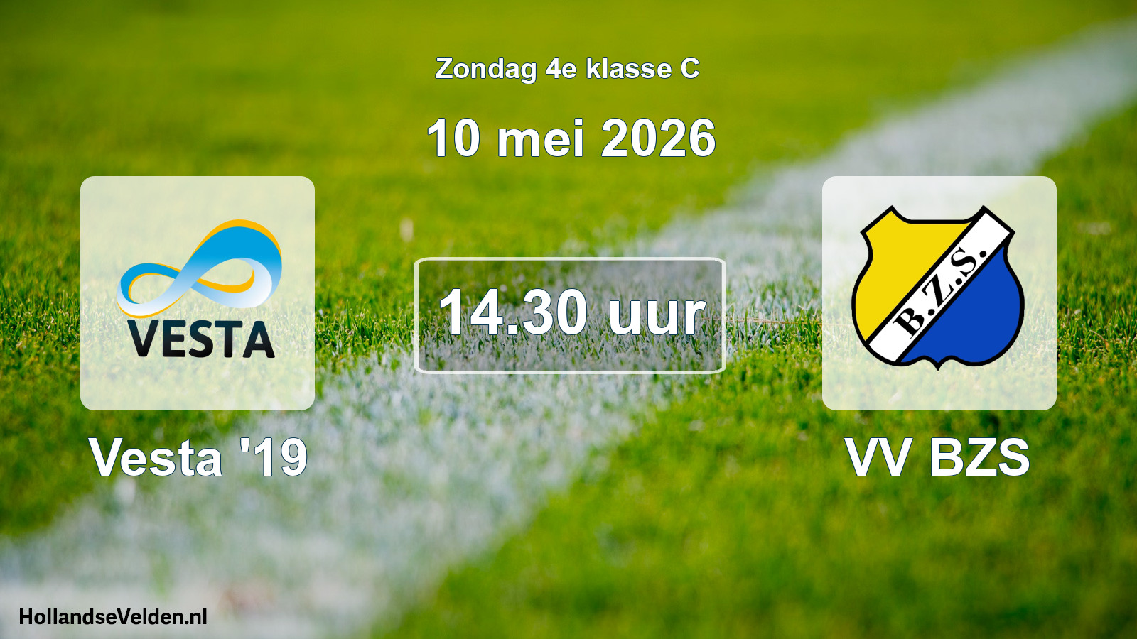 Geplande wedstrijd: Vesta '19 - VV BZS (10 mei 2026)