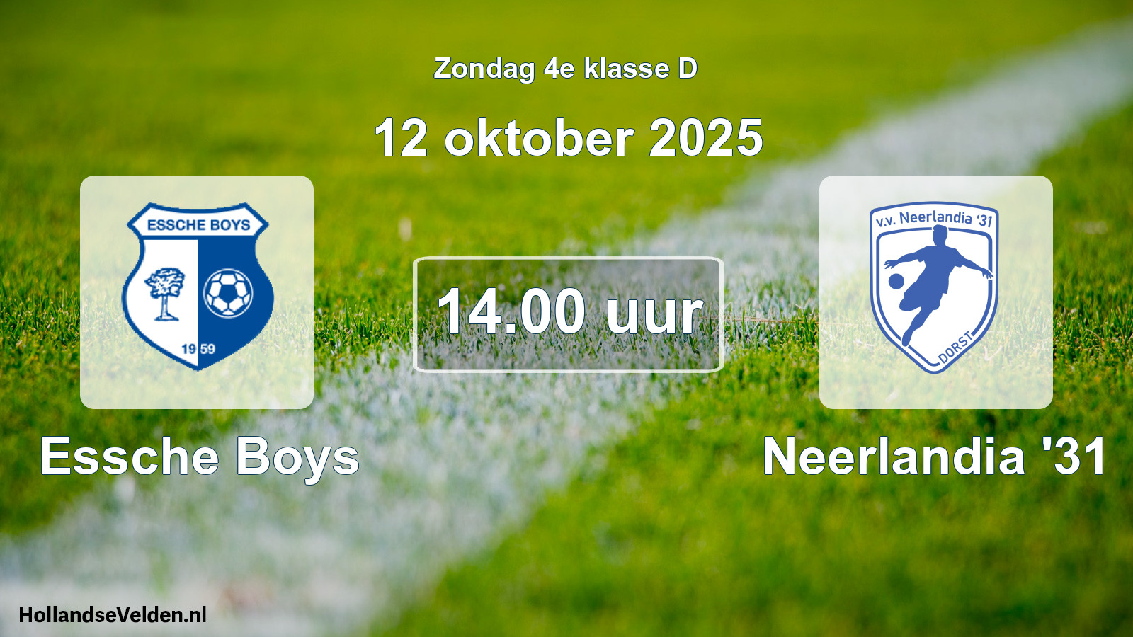 Scheduled Match: Essche Boys - Neerlandia '31 (12 October 2025)