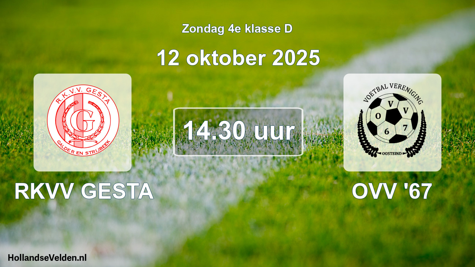 Geplande wedstrijd: RKVV GESTA - OVV '67 (12 oktober 2025)