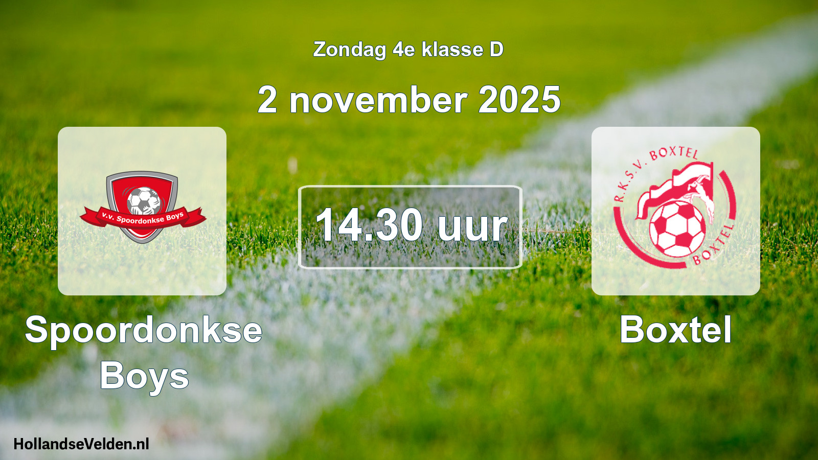 Scheduled Match: Spoordonkse Boys - Boxtel (2 November 2025)