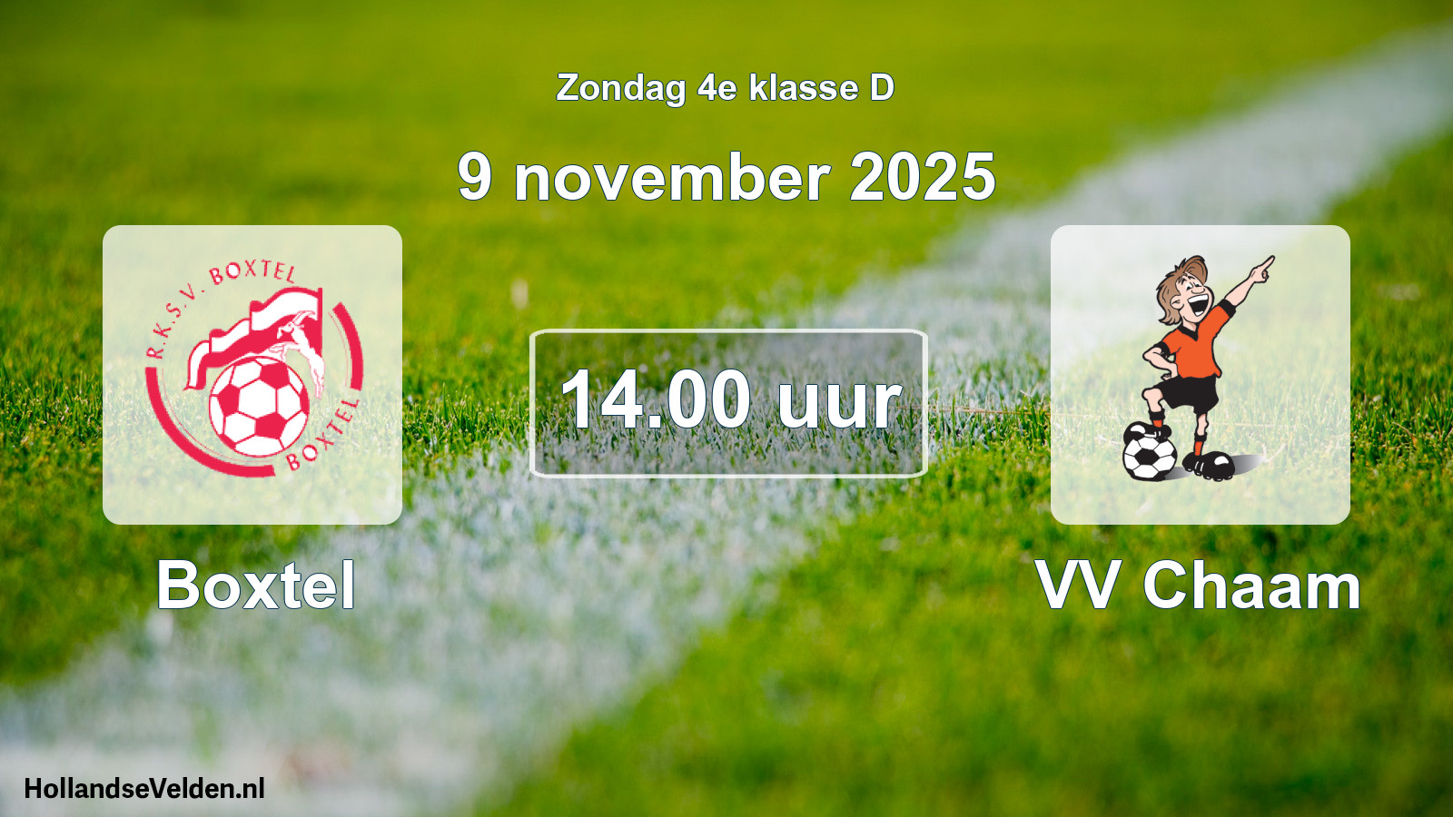 Geplande wedstrijd: Boxtel - VV Chaam (9 november 2025)