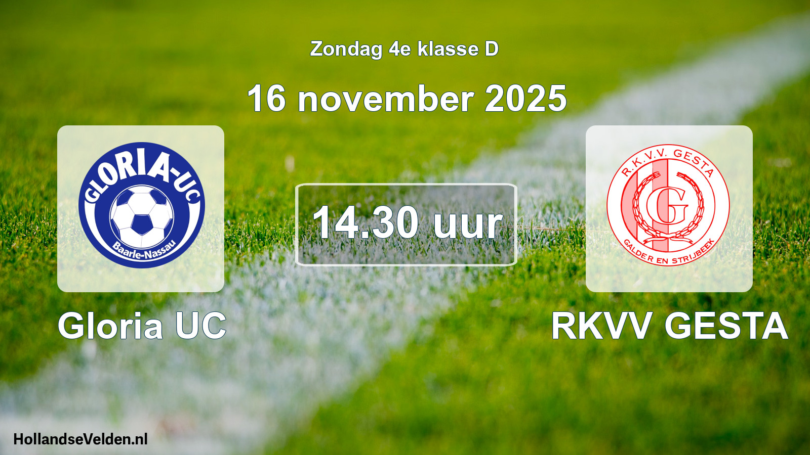Scheduled Match: Gloria UC - RKVV GESTA (16 November 2025)