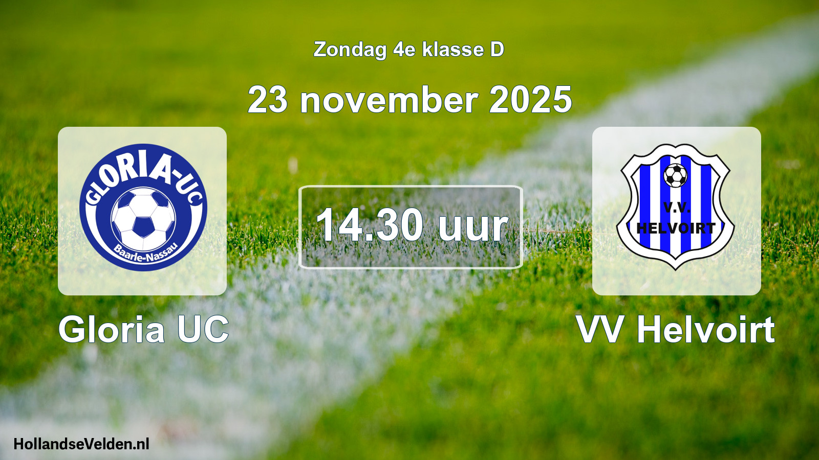 Geplande wedstrijd: Gloria UC - VV Helvoirt (23 november 2025)