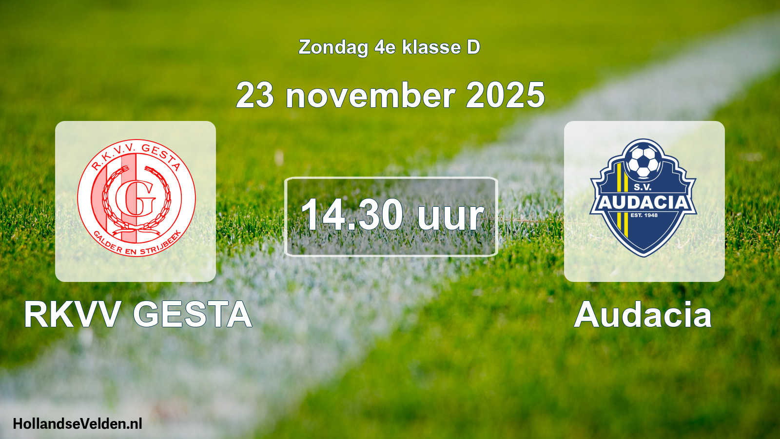 Geplande wedstrijd: RKVV GESTA - Audacia (23 november 2025)
