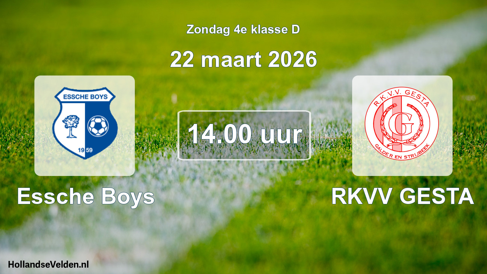 Scheduled Match: Essche Boys - RKVV GESTA (22 March 2026)
