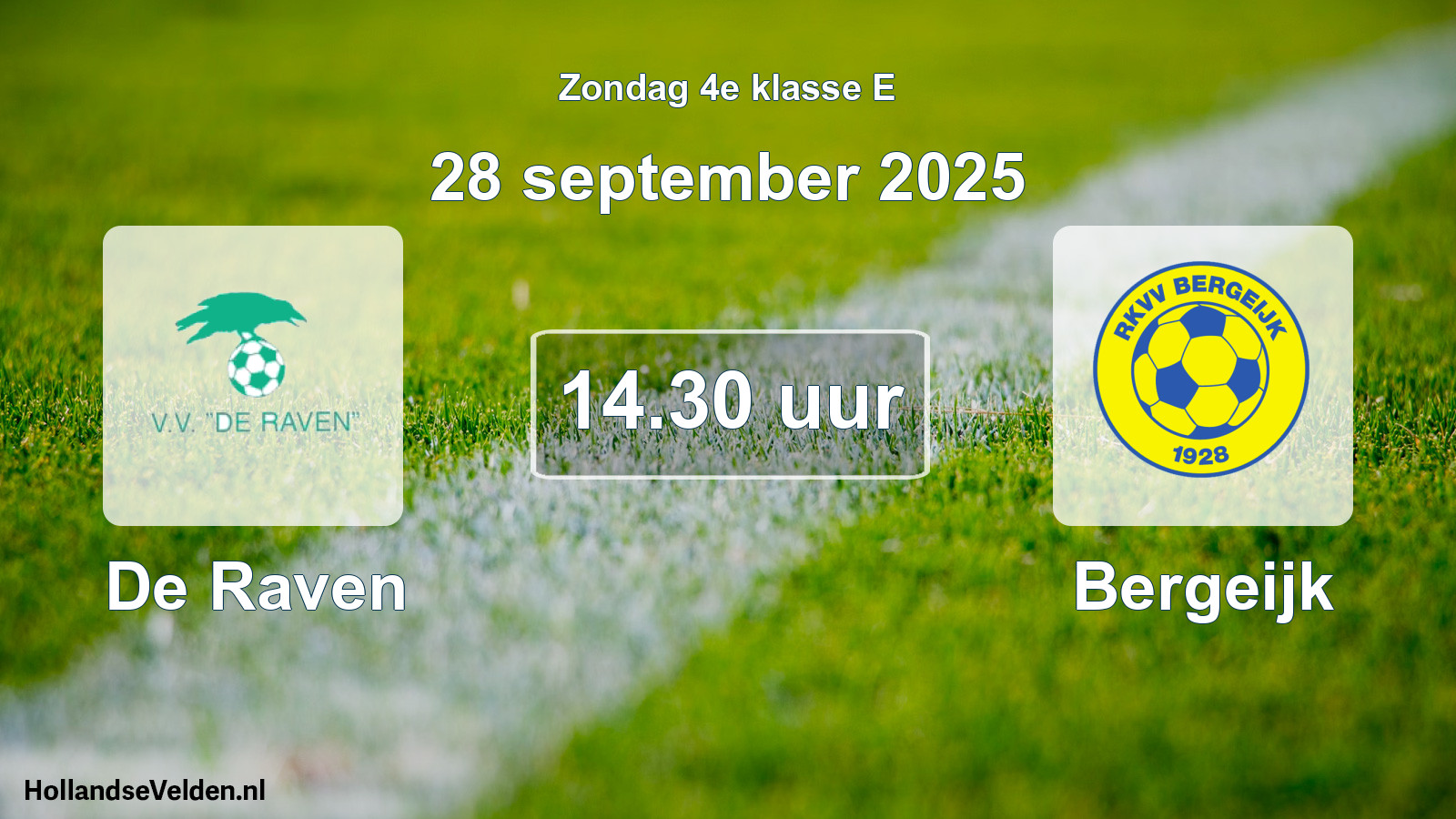 Scheduled Match: De Raven - Bergeijk (28 September 2025)