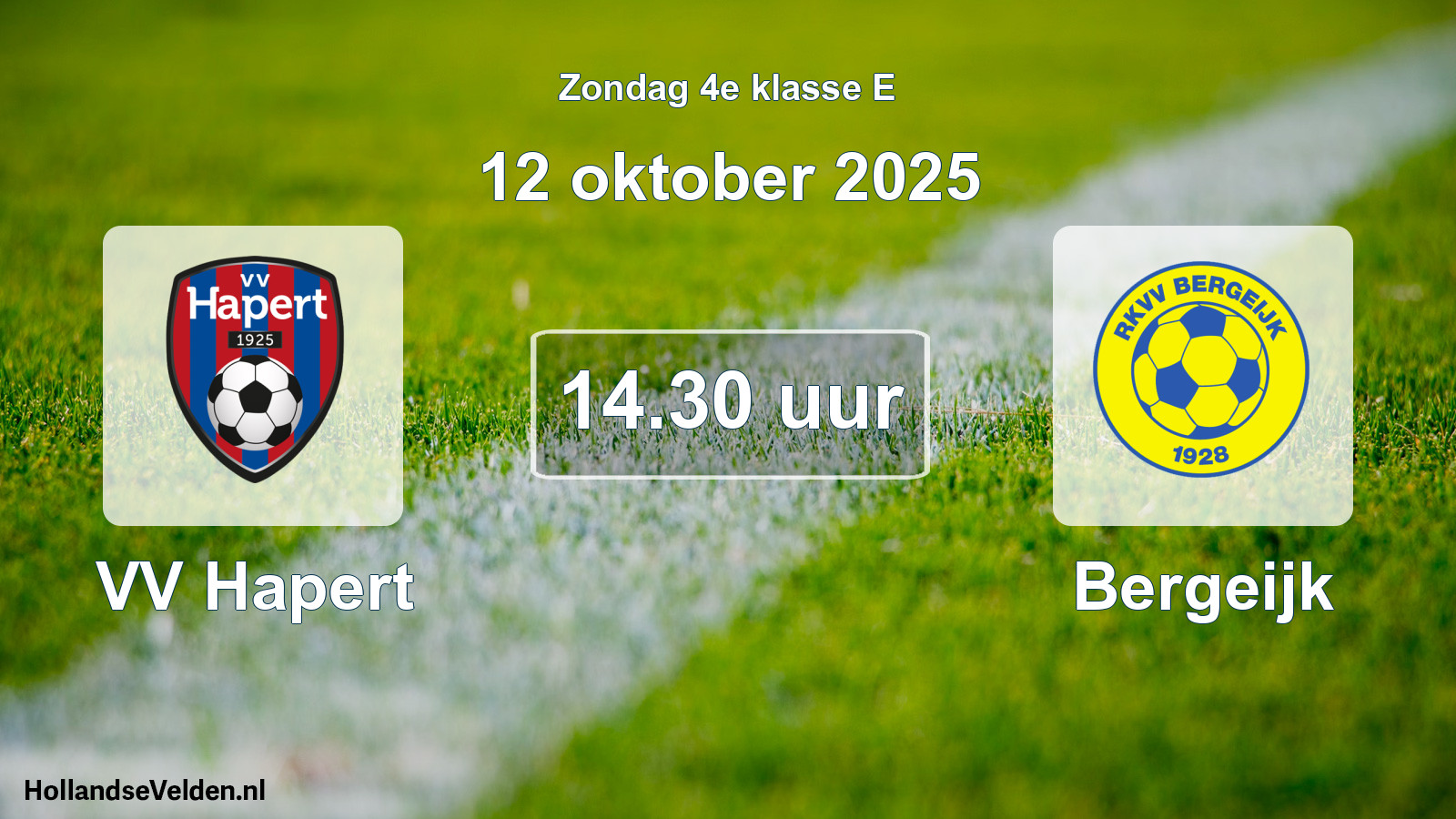 Scheduled Match: VV Hapert - Bergeijk (12 October 2025)