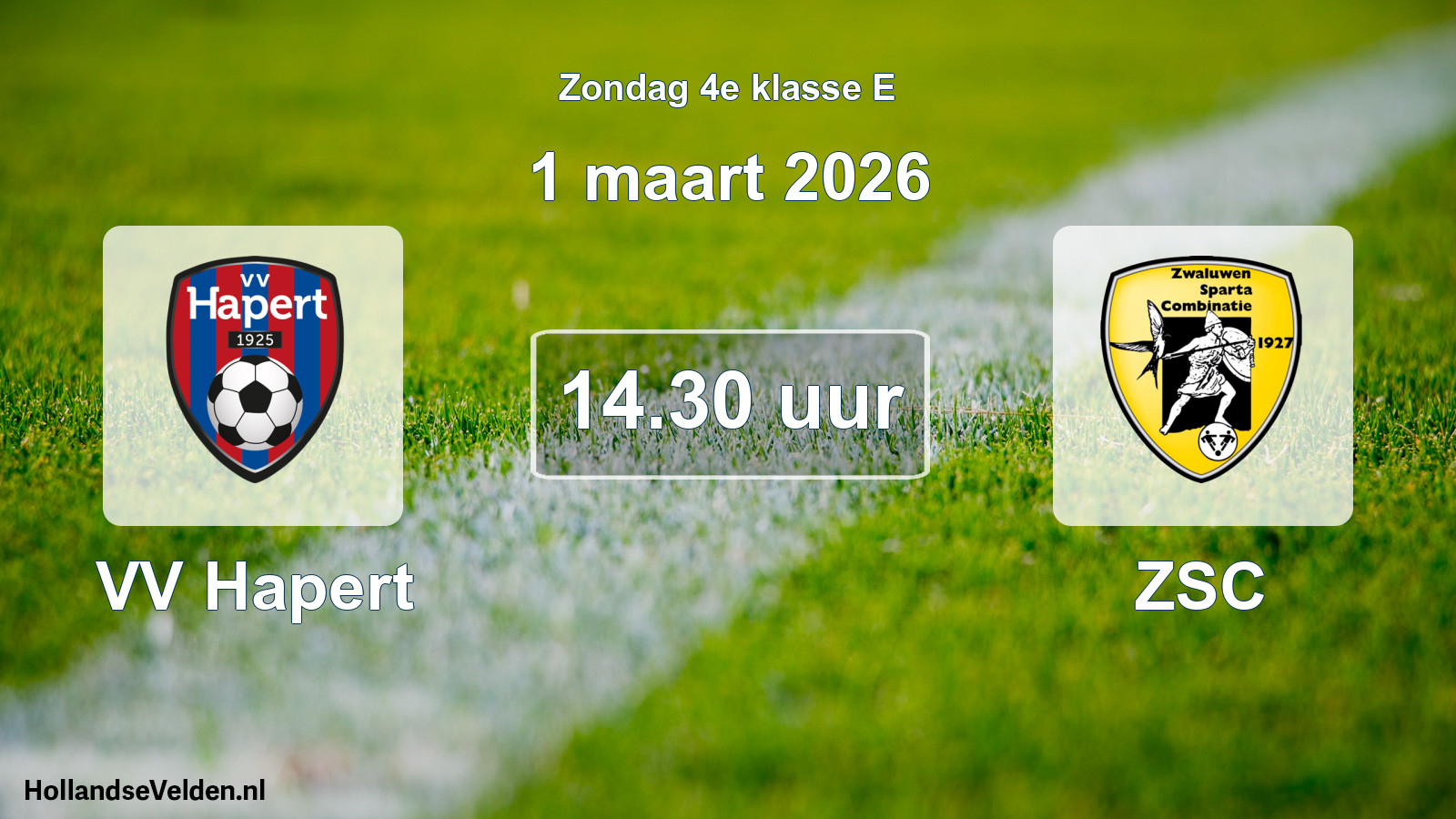 Scheduled Match: VV Hapert - ZSC (1 March 2026)