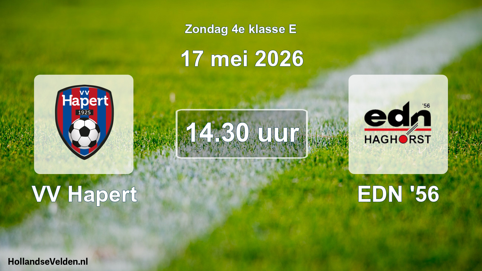 Geplande wedstrijd: VV Hapert - EDN '56 (17 mei 2026)