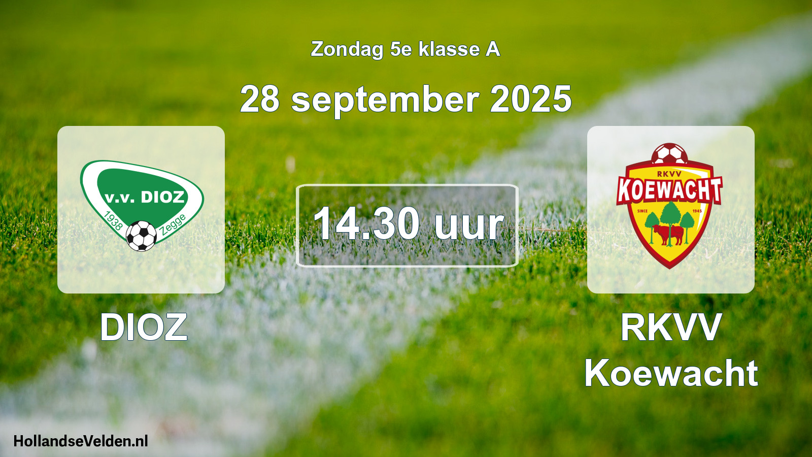 Geplande wedstrijd: DIOZ - RKVV Koewacht (28 september 2025)