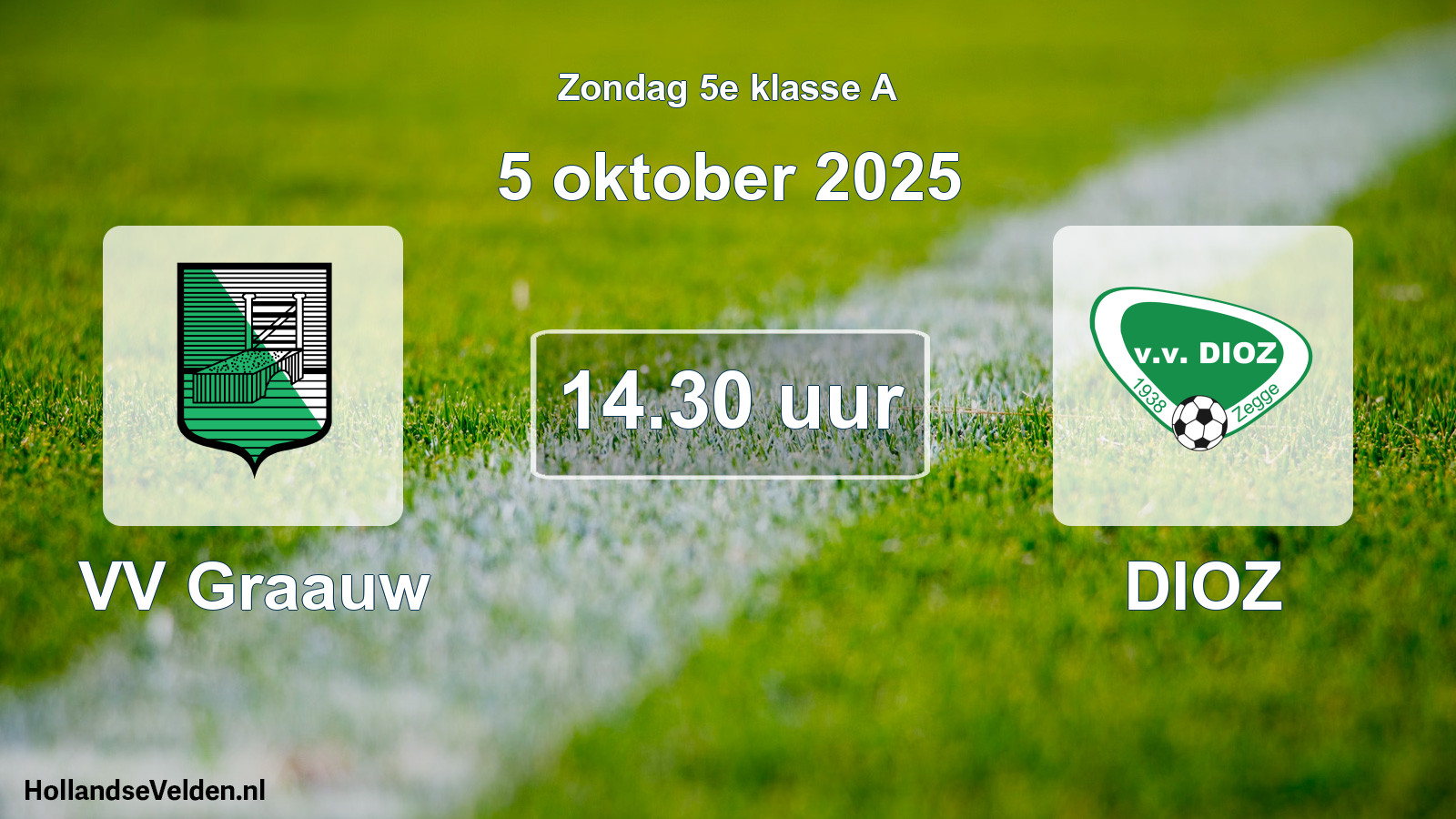 Geplande wedstrijd: VV Graauw - DIOZ (5 oktober 2025)