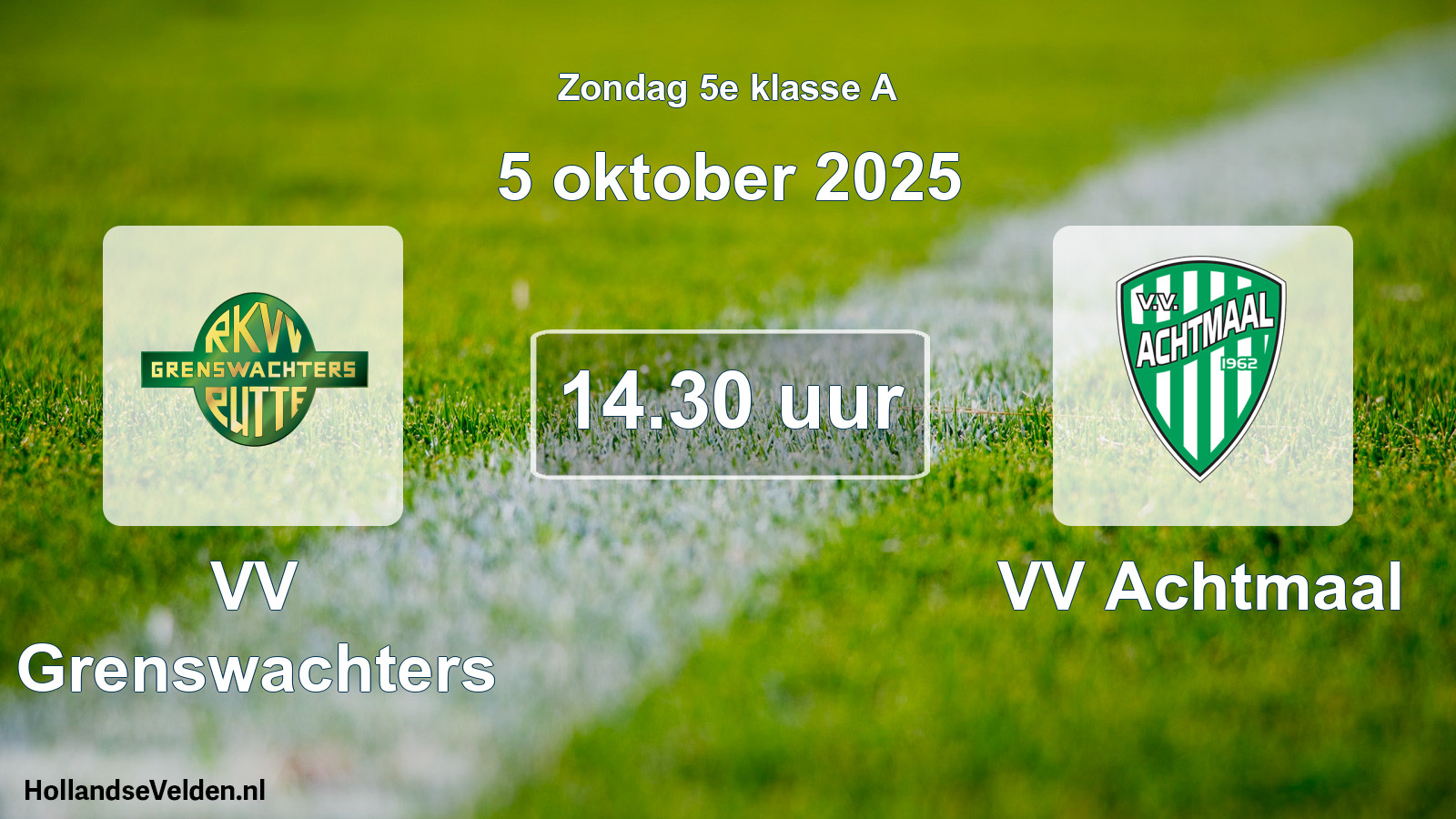 Geplande wedstrijd: VV Grenswachters - VV Achtmaal (5 oktober 2025)