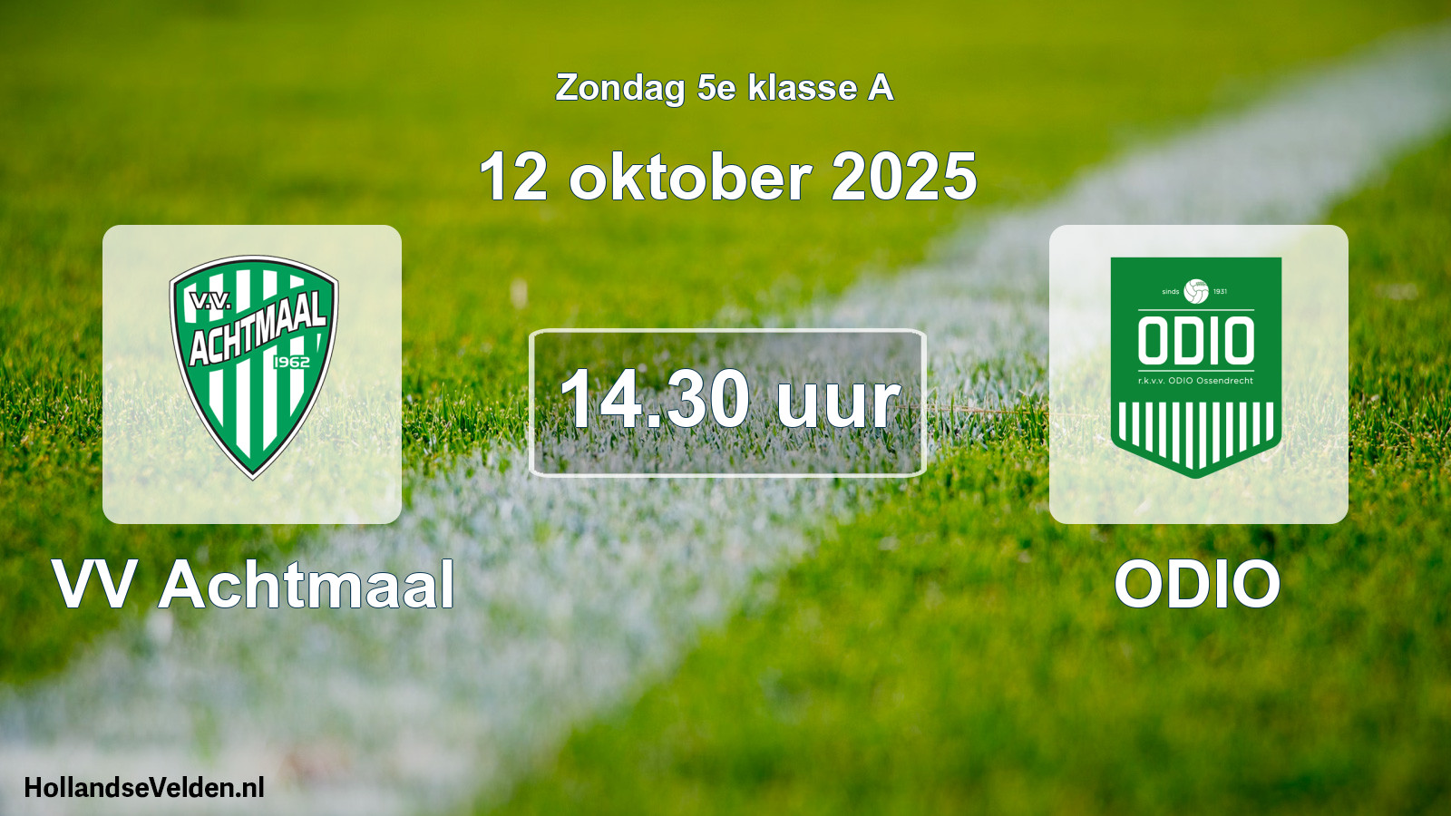 Geplande wedstrijd: VV Achtmaal - ODIO (12 oktober 2025)
