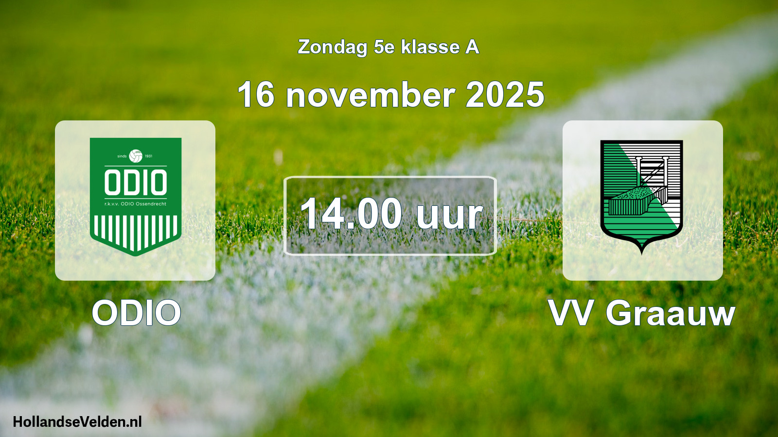 Geplande wedstrijd: ODIO - VV Graauw (16 november 2025)