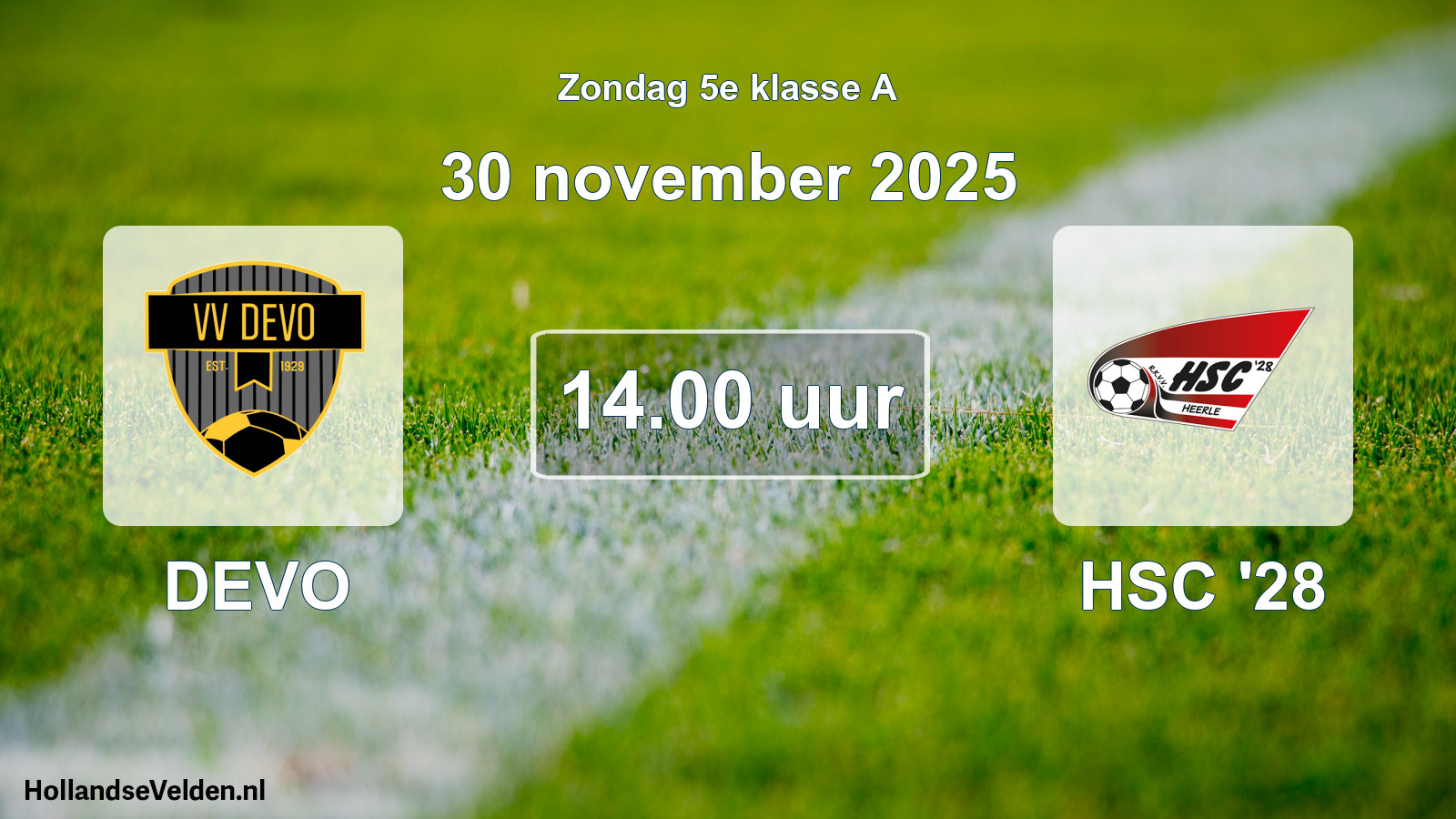 Geplande wedstrijd: DEVO - HSC '28 (30 november 2025)