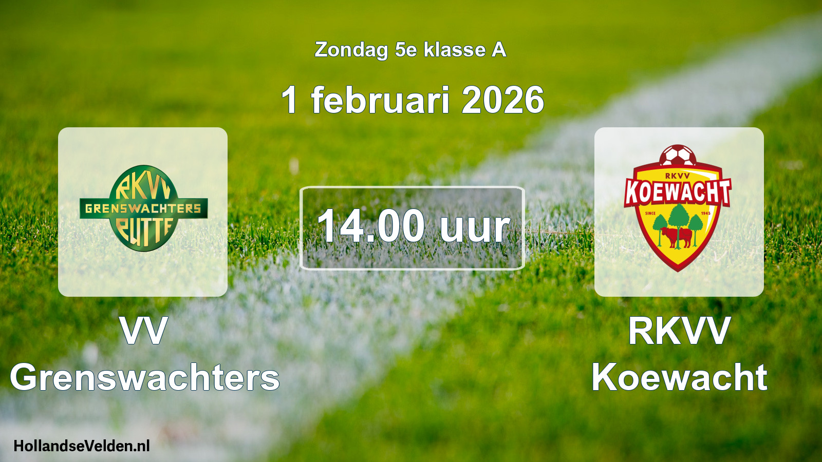 Geplande wedstrijd: VV Grenswachters - RKVV Koewacht (1 februari 2026)