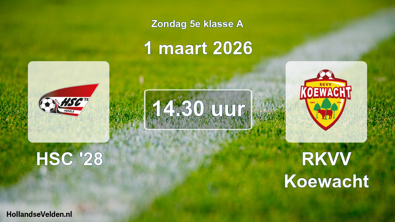 Geplande wedstrijd: HSC '28 - RKVV Koewacht (1 maart 2026)