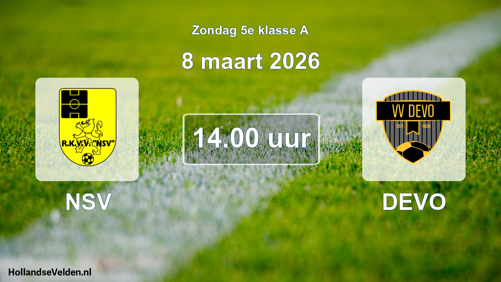 Geplande wedstrijd: NSV - DEVO (8 maart 2026)