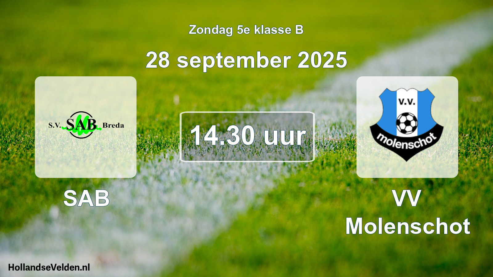 Scheduled Match: SAB - VV Molenschot (28 September 2025)