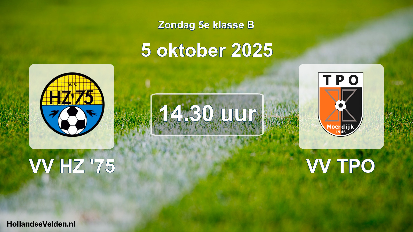 Scheduled Match: VV HZ '75 - VV TPO (5 October 2025)