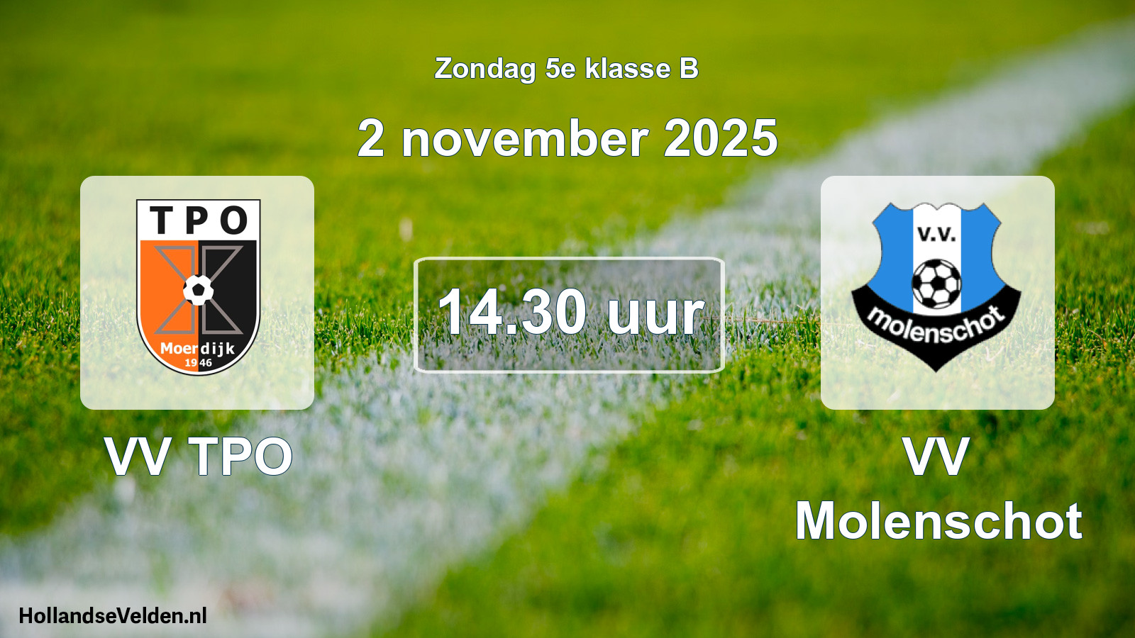 Scheduled Match: VV TPO - VV Molenschot (2 November 2025)
