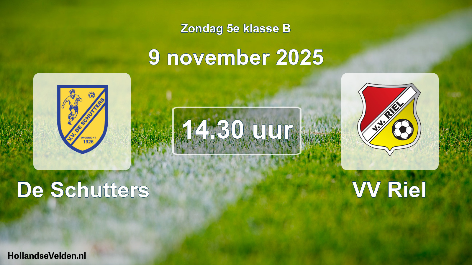 Scheduled Match: De Schutters - VV Riel (9 November 2025)