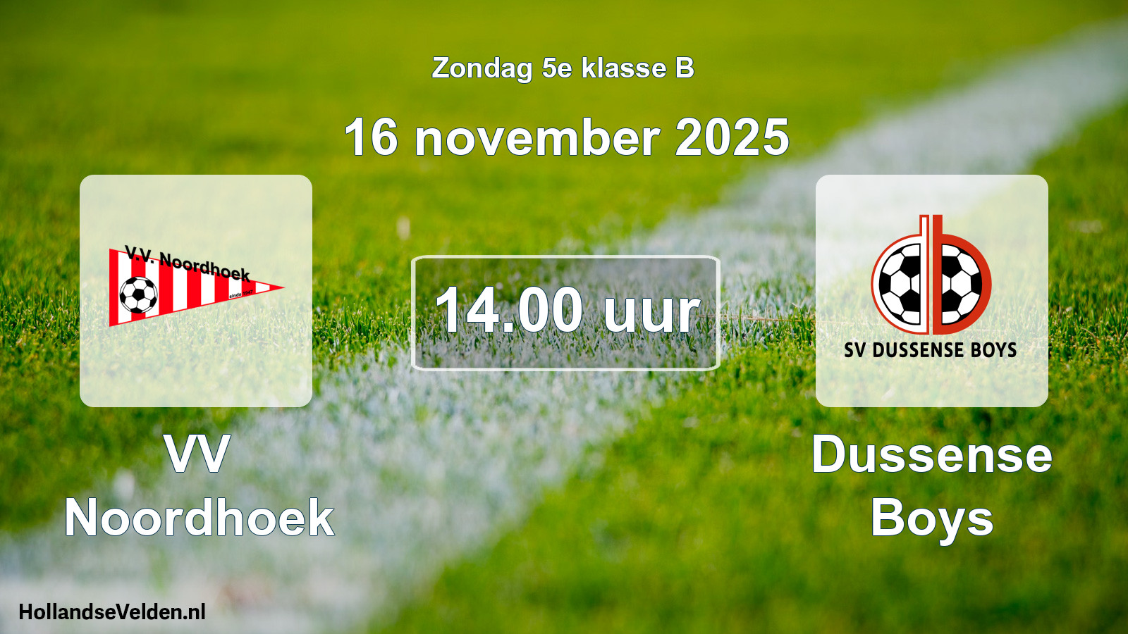 Scheduled Match: VV Noordhoek - Dussense Boys (16 November 2025)