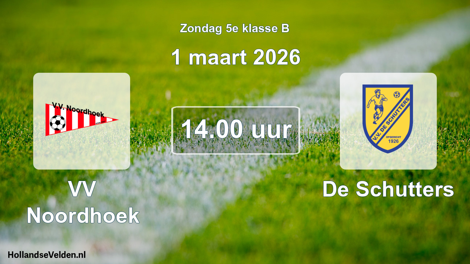 Scheduled Match: VV Noordhoek - De Schutters (1 March 2026)