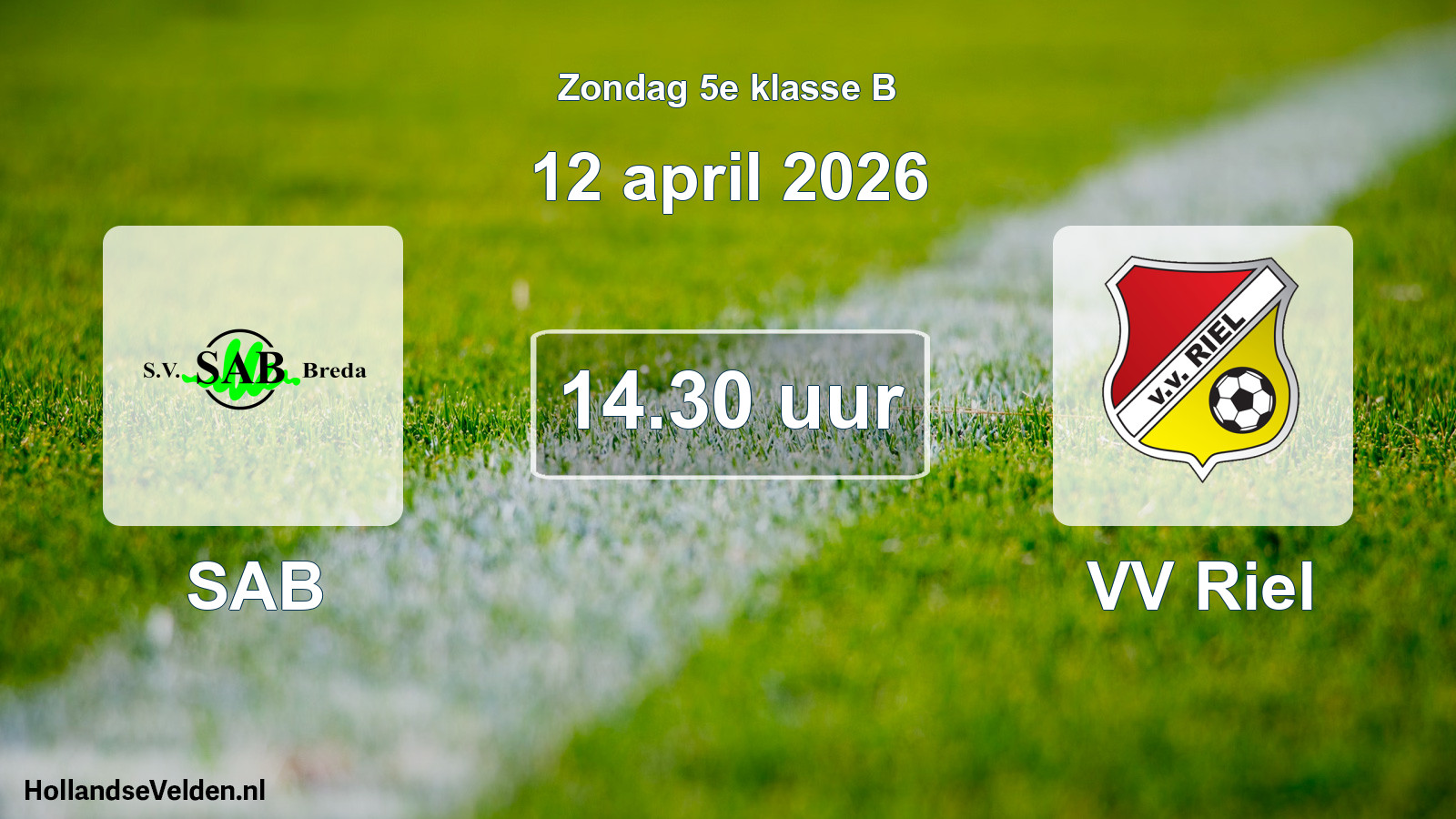 Scheduled Match: SAB - VV Riel (12 April 2026)