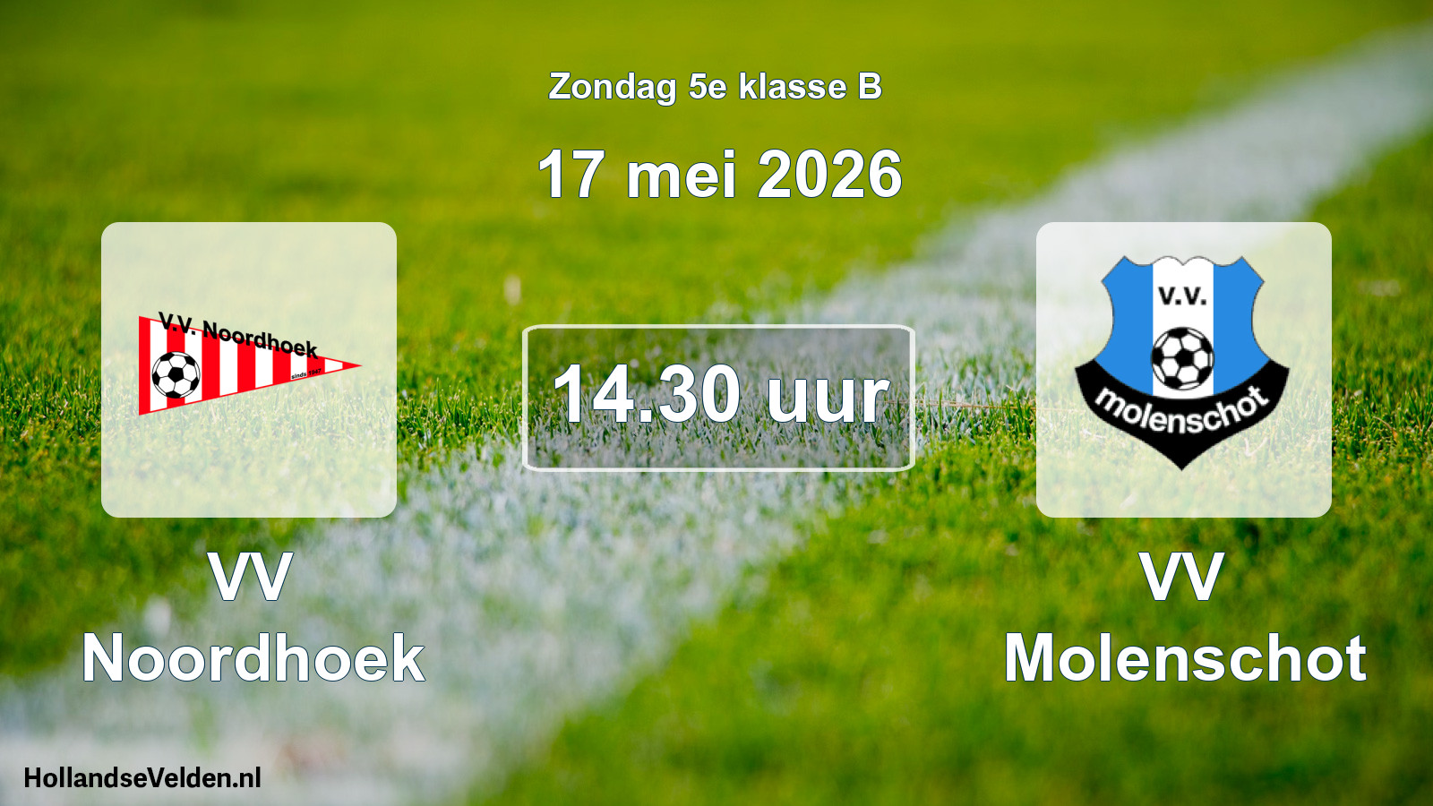 Geplande wedstrijd: VV Noordhoek - VV Molenschot (17 mei 2026)