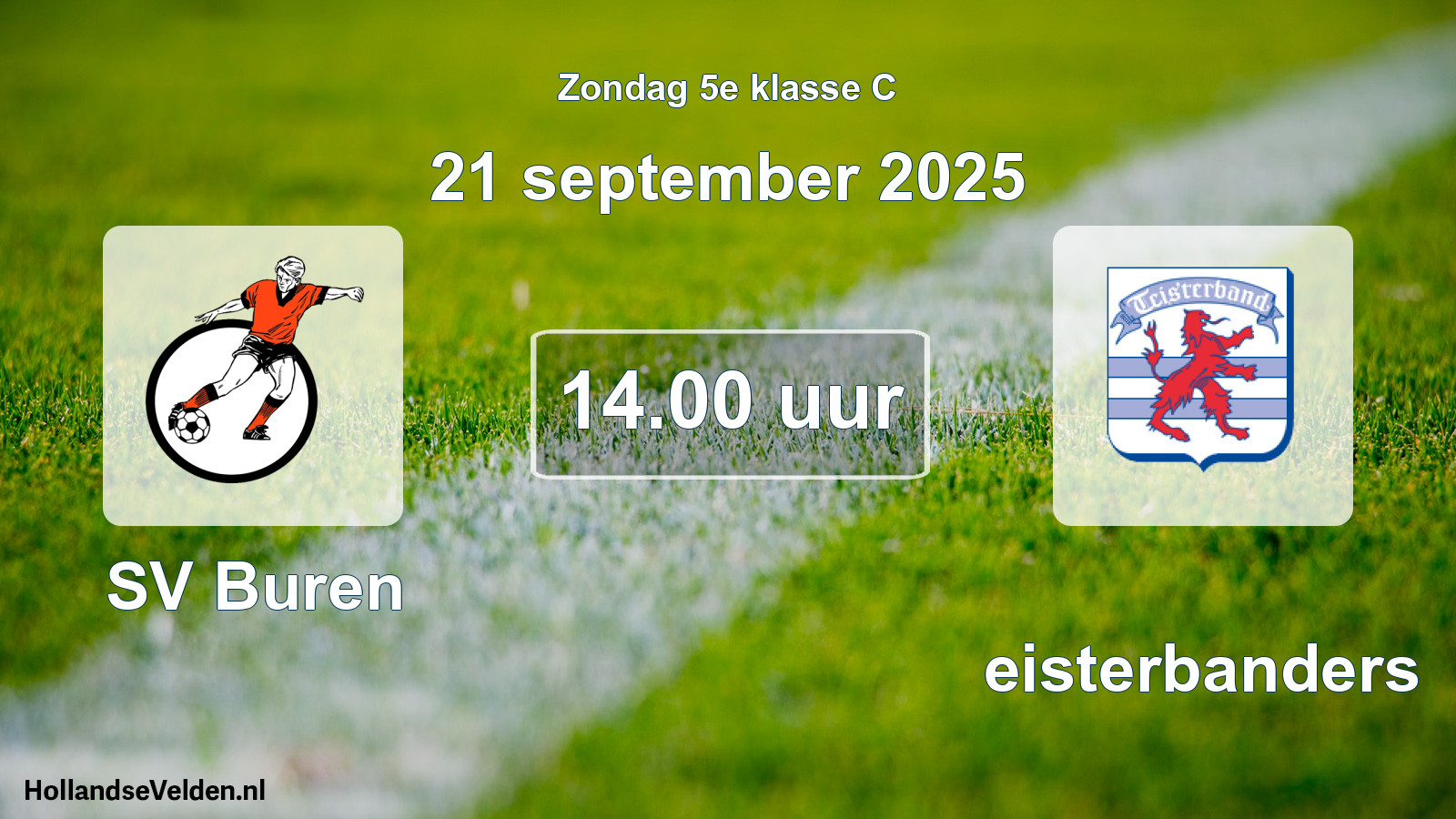 Geplande wedstrijd: SV Buren - Teisterbanders (21 september 2025)
