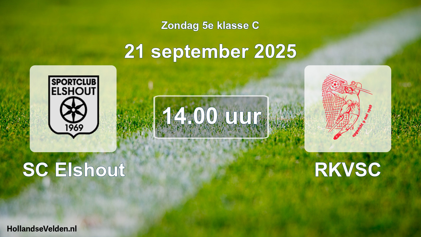 Geplande wedstrijd: SC Elshout - RKVSC (21 september 2025)