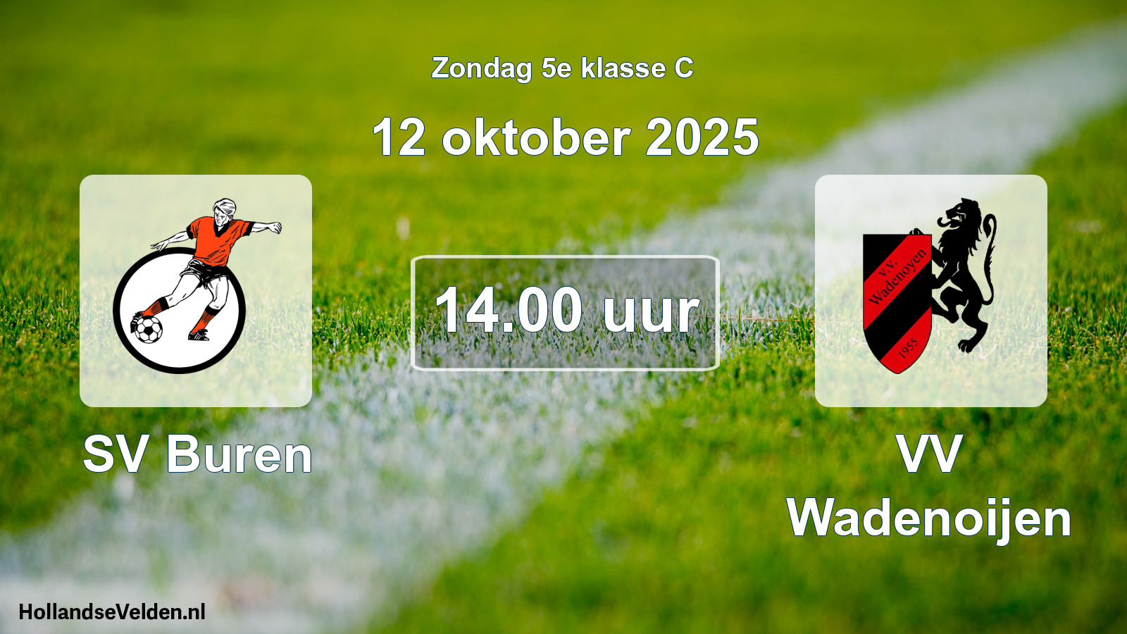 Geplande wedstrijd: SV Buren - VV Wadenoijen (12 oktober 2025)
