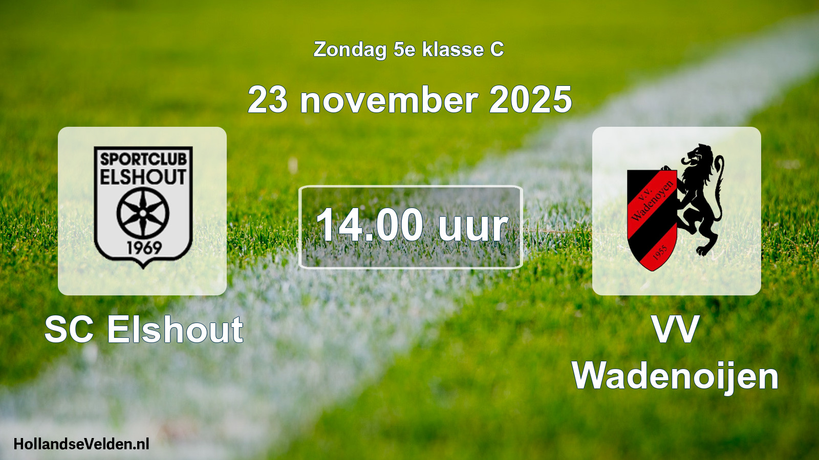 Geplande wedstrijd: SC Elshout - VV Wadenoijen (23 november 2025)