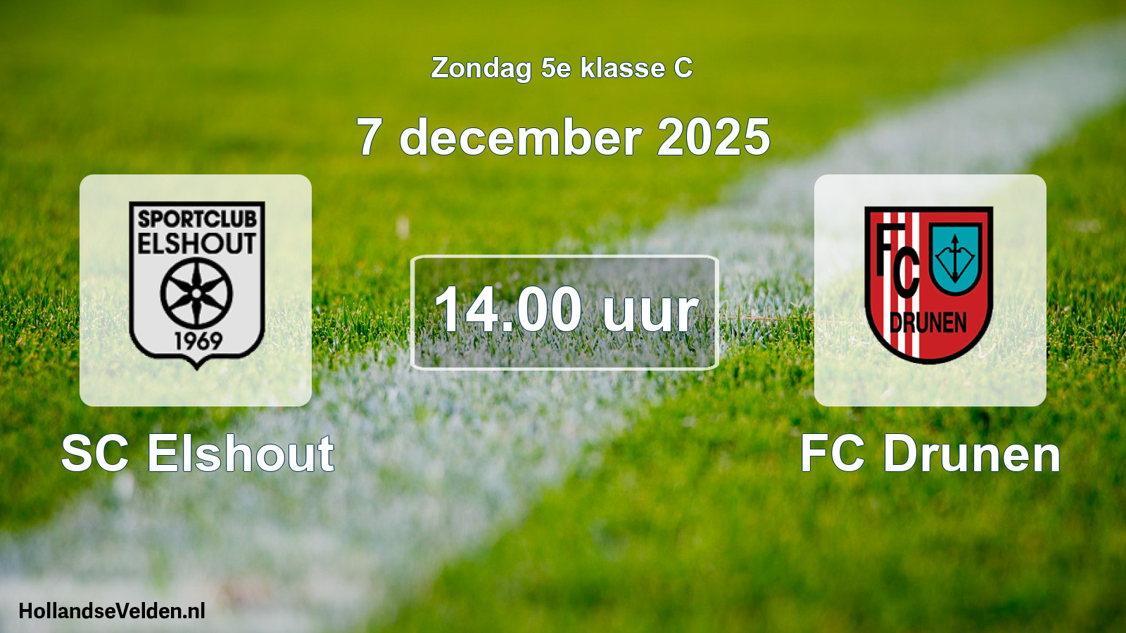 Geplande wedstrijd: SC Elshout - FC Drunen (7 december 2025)