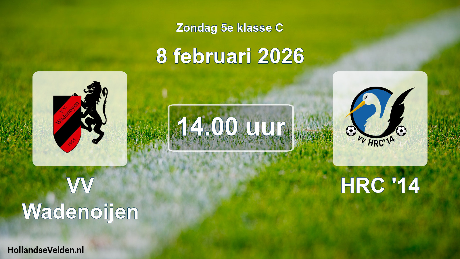Geplande wedstrijd: VV Wadenoijen - HRC '14 (8 februari 2026)