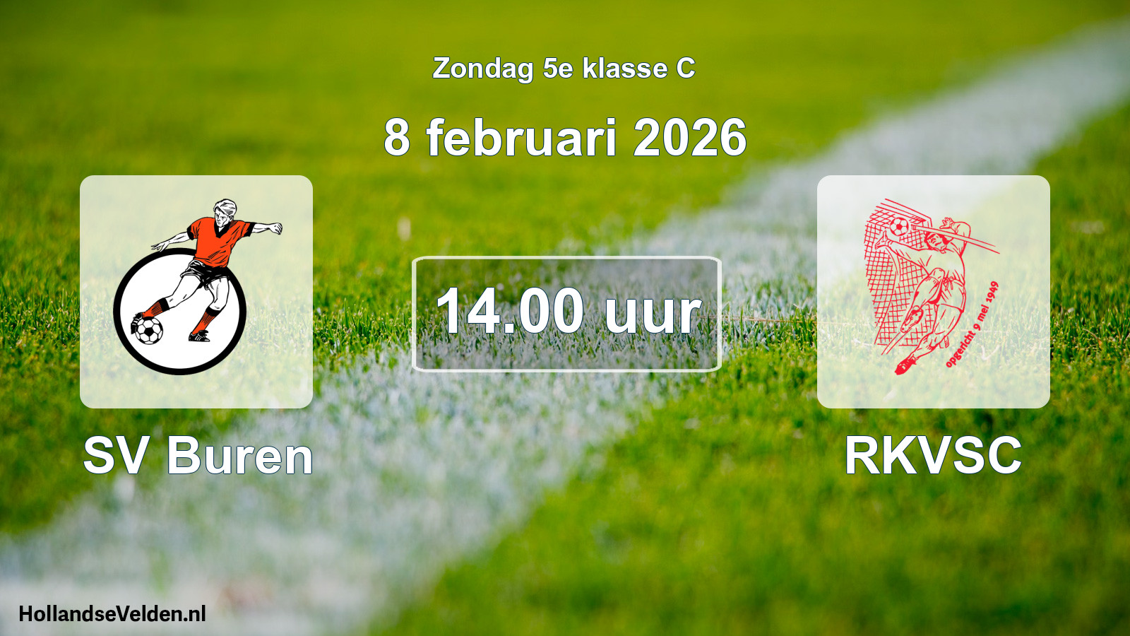 Geplande wedstrijd: SV Buren - RKVSC (8 februari 2026)