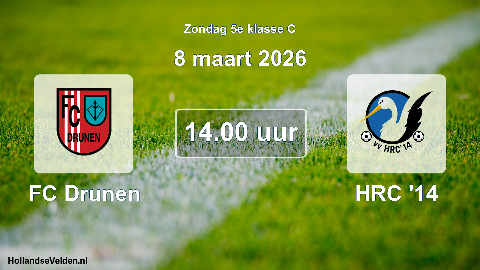 Geplande wedstrijd: FC Drunen - HRC '14 (8 maart 2026)