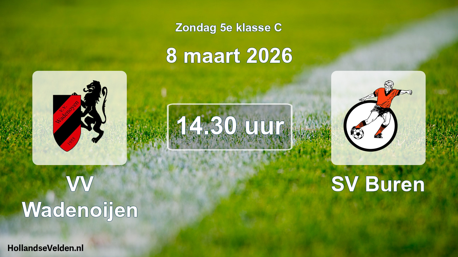 Geplande wedstrijd: VV Wadenoijen - SV Buren (8 maart 2026)