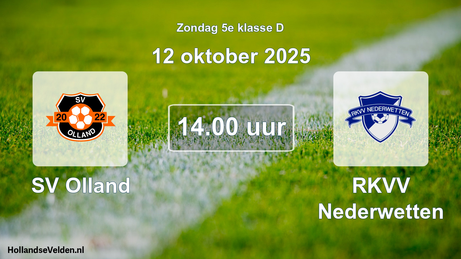 Scheduled Match: SV Olland - RKVV Nederwetten (12 October 2025)