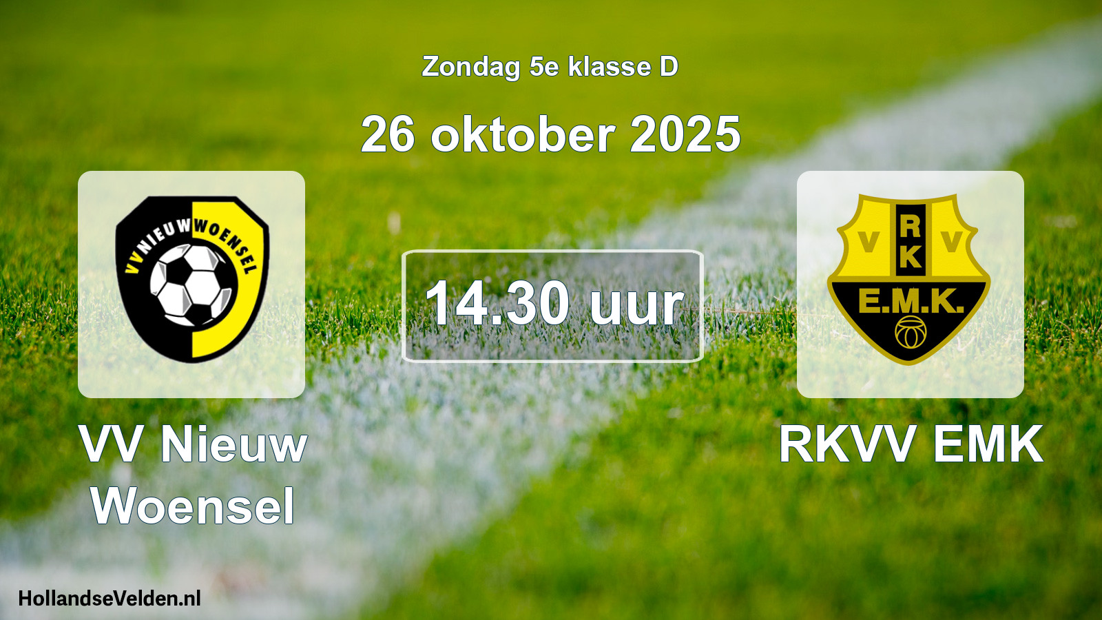 Scheduled Match: VV Nieuw Woensel - RKVV EMK (26 October 2025)