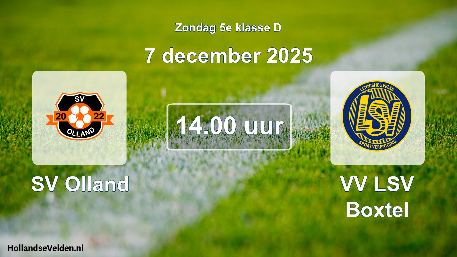 Geplande wedstrijd: SV Olland - VV LSV Boxtel (7 december 2025)
