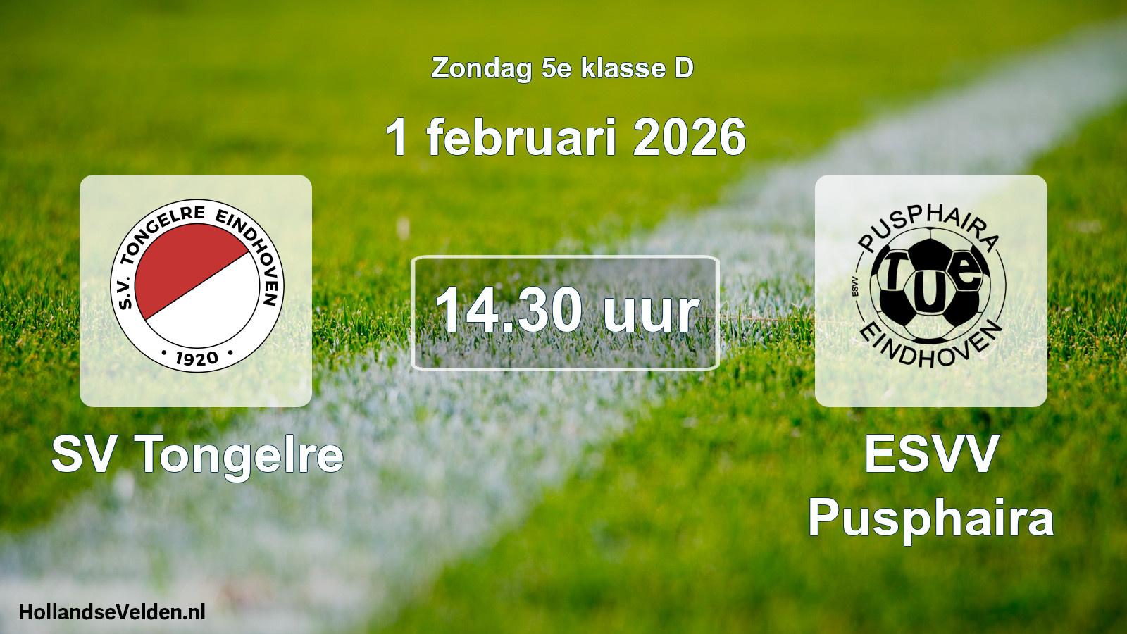 Scheduled Match: SV Tongelre - ESVV Pusphaira (1 February 2026)