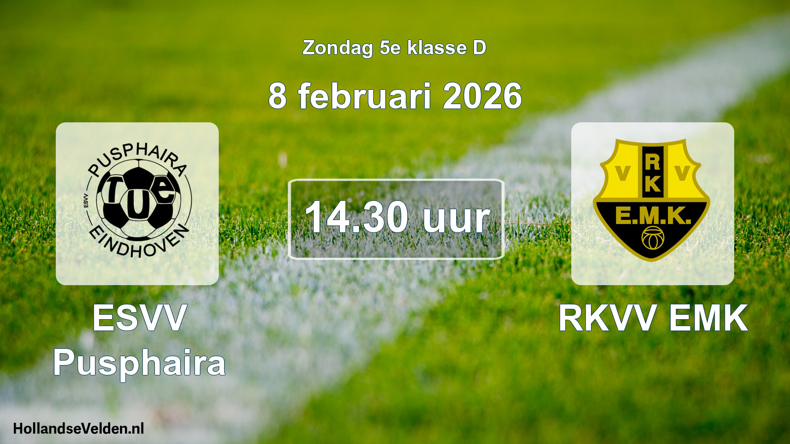 Geplande wedstrijd: ESVV Pusphaira - RKVV EMK (8 februari 2026)
