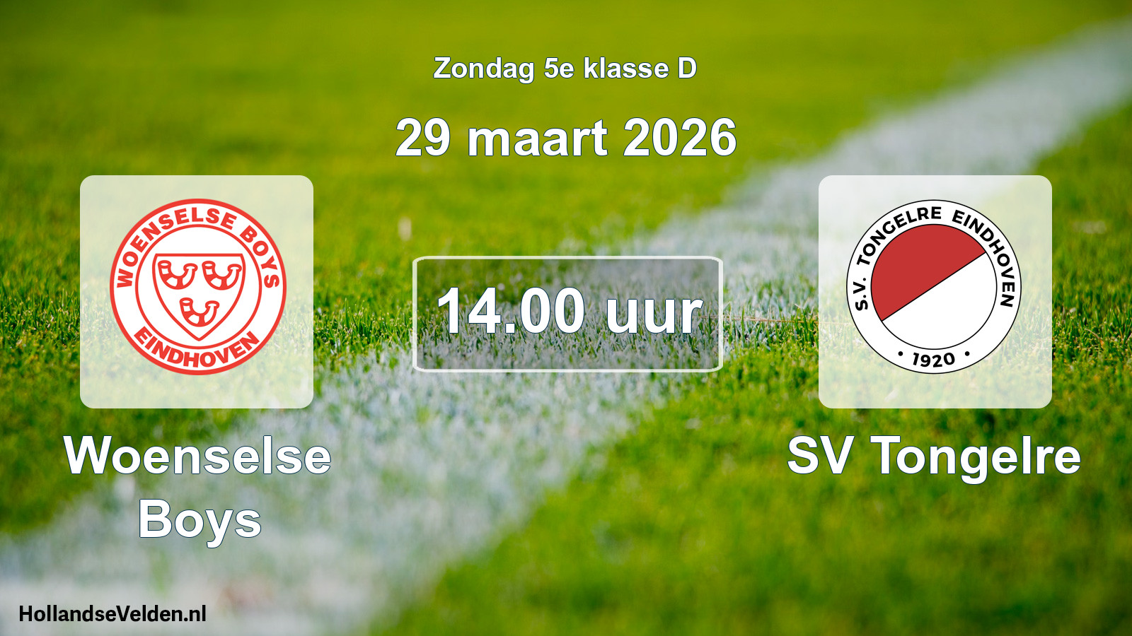 Geplande wedstrijd: Woenselse Boys - SV Tongelre (29 maart 2026)