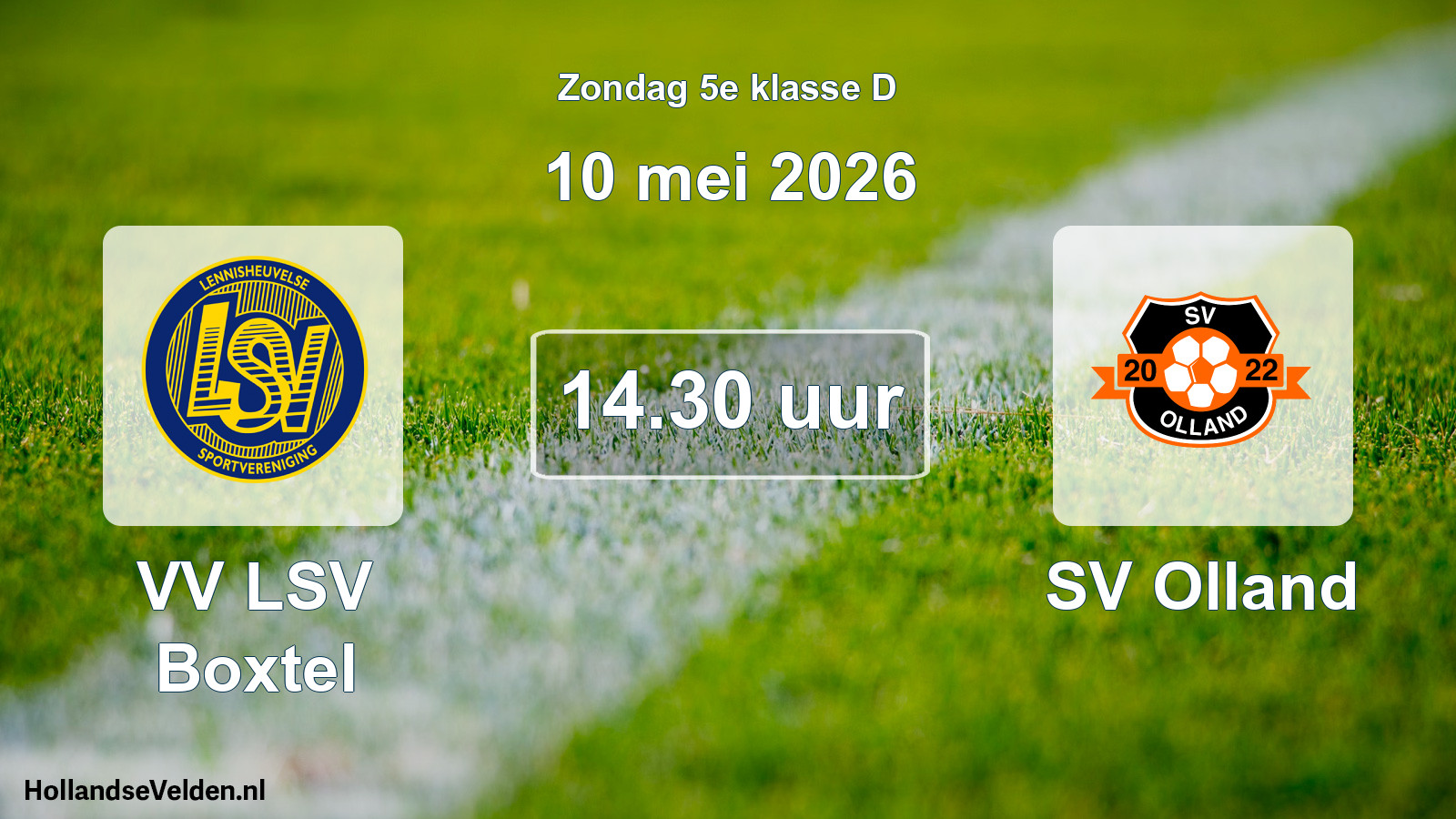 Geplande wedstrijd: VV LSV Boxtel - SV Olland (10 mei 2026)