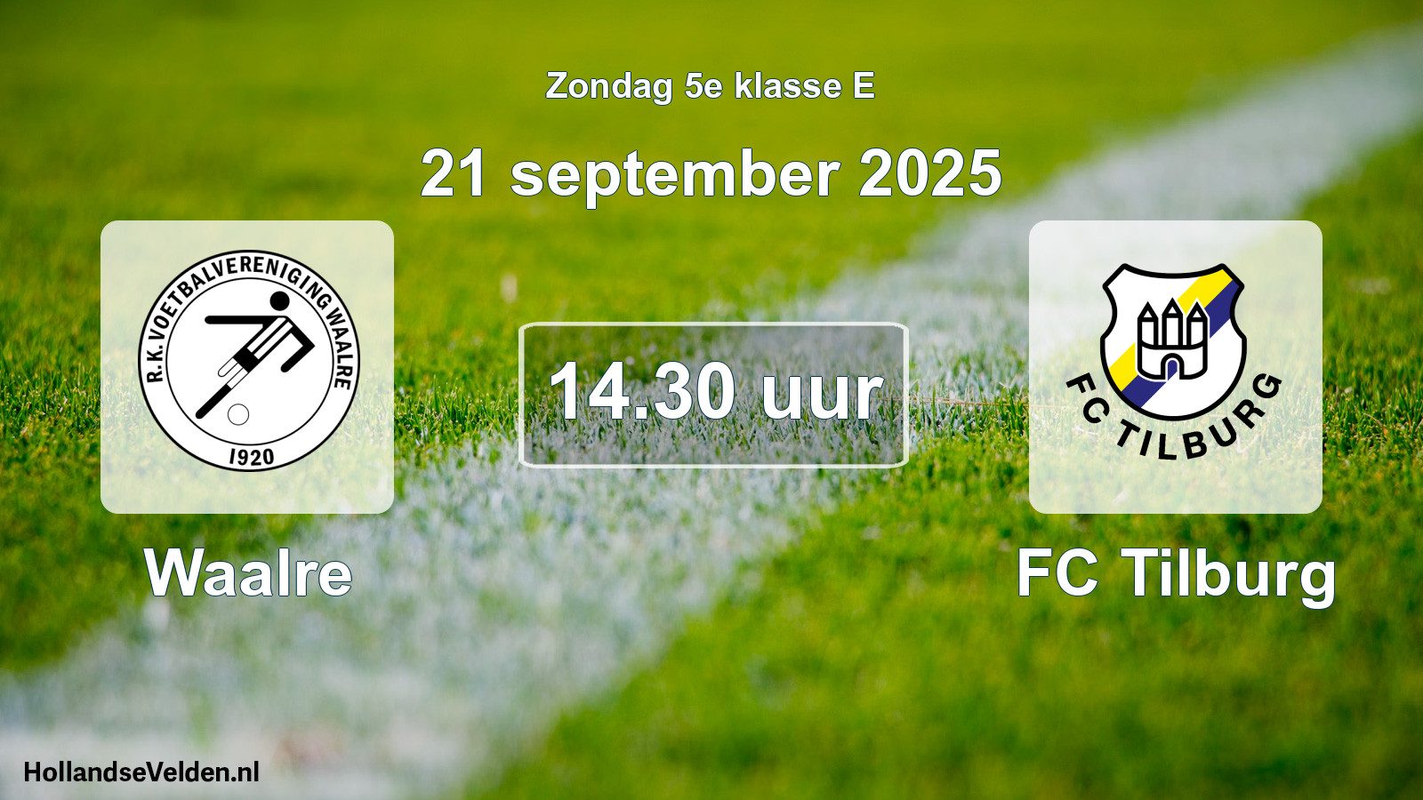 Geplande wedstrijd: Waalre - FC Tilburg (21 september 2025)