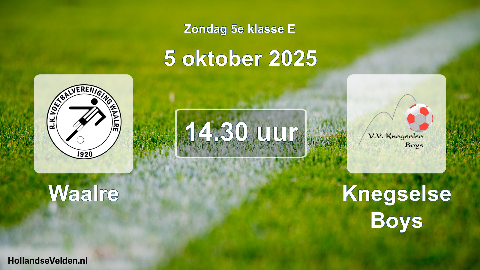 Geplande wedstrijd: Waalre - Knegselse Boys (5 oktober 2025)