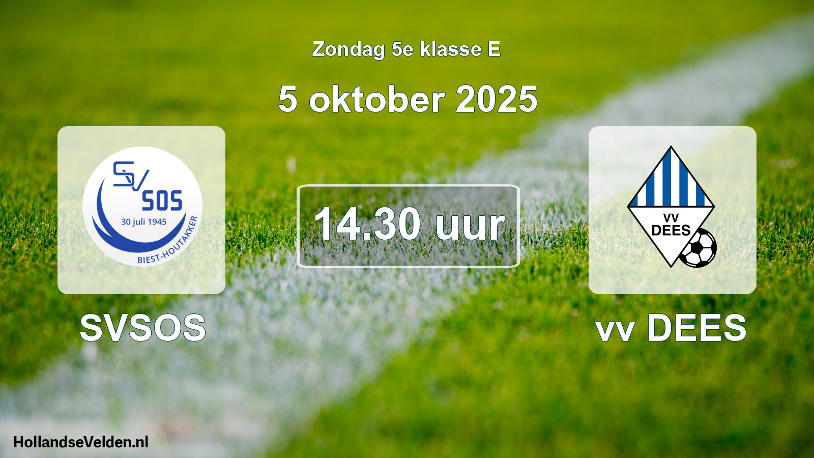 Geplande wedstrijd: SVSOS - vv DEES (5 oktober 2025)
