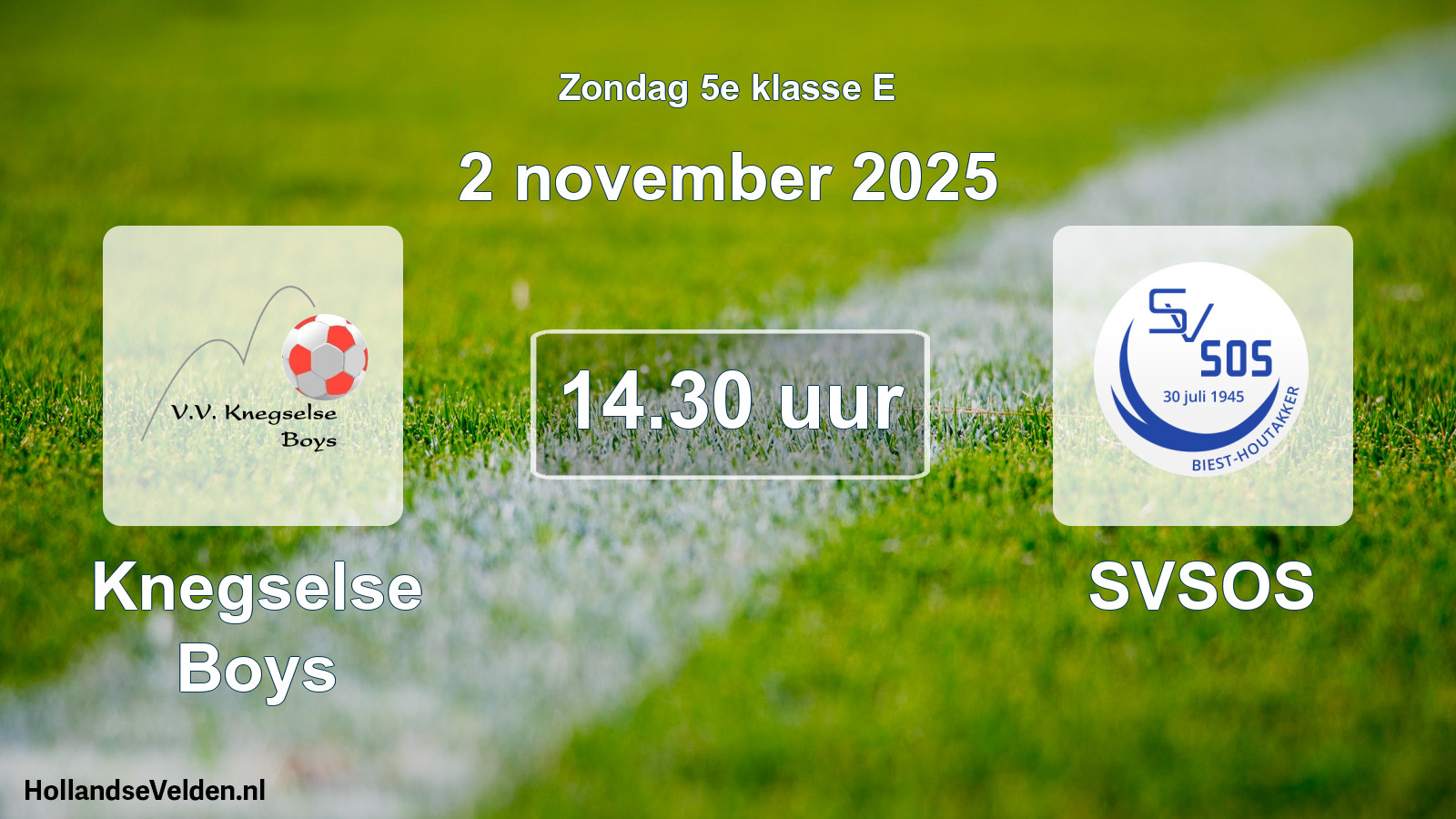 Geplande wedstrijd: Knegselse Boys - SVSOS (2 november 2025)